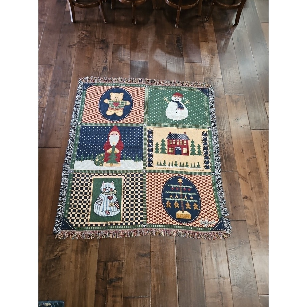 Tapestry Blanket Christmas 2005 50"X60" Vicky Howard Home Spun Throw